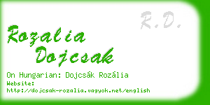 rozalia dojcsak business card